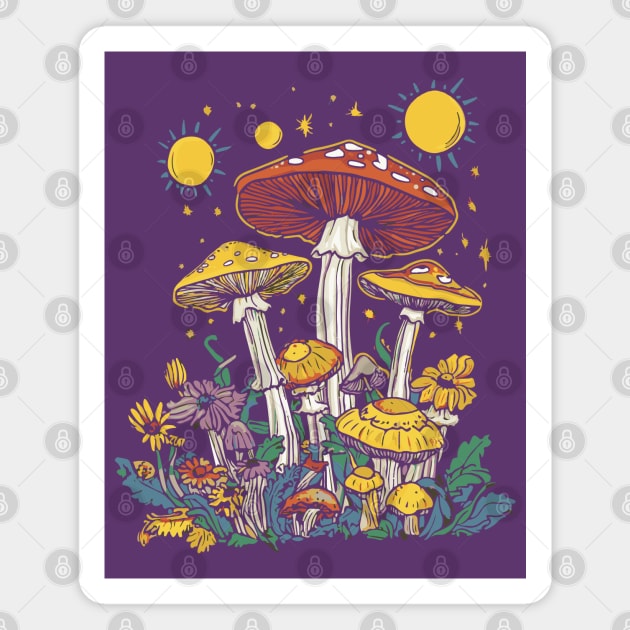 Time to Shroom - Psychedelic Trippy Hippie Design Magnet by TuncGK
